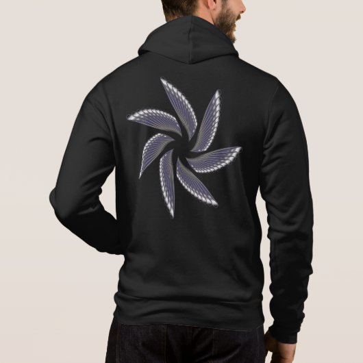 druk grijze man hoodie (Achterkant)