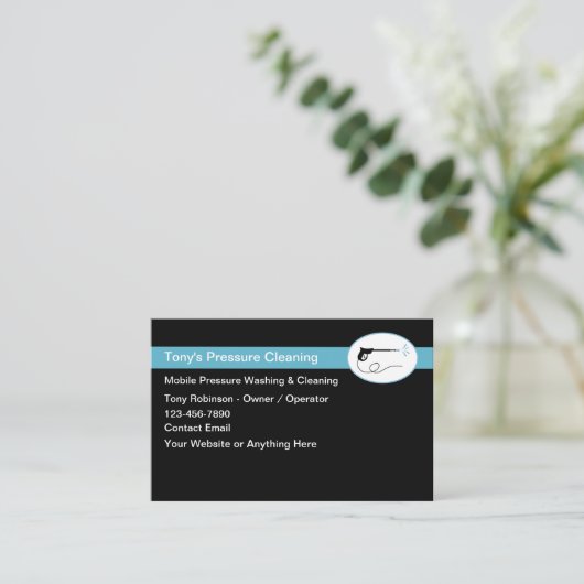 Druk het schoonmaken en het wassen modern visitekaartje (Staand voorkant)