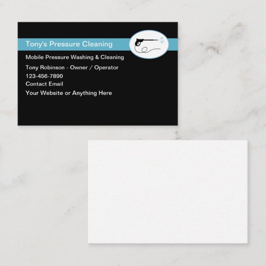 Druk het schoonmaken en het wassen modern visitekaartje (Voorkant / Achterkant)