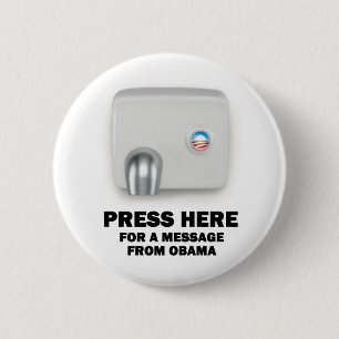 DRUK HIER VOOR EEN boodschap van Obama Ronde Button 5,7 Cm