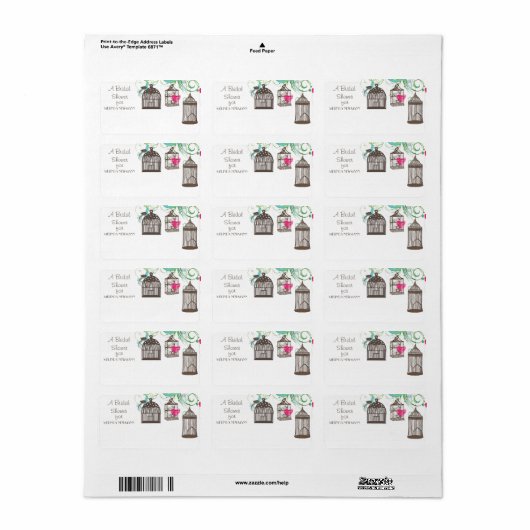 Druk je eigen Vrijgezellenfeest vogelkooi af Etiket (Full Sheet)