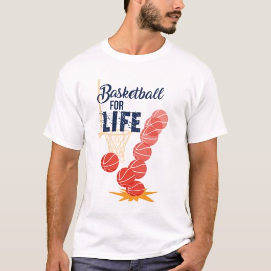 Druk je passie uit met onze Basketball for Life T-shirt (Voorkant)