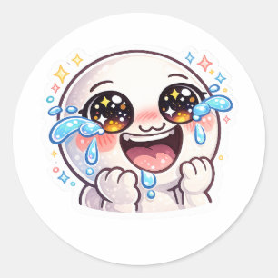 Druk je ultieme momenten van lachen en pure uit ronde sticker