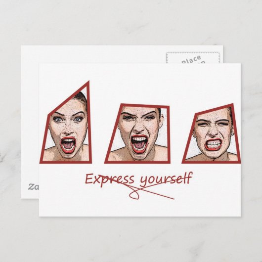 Druk jezelf uit briefkaart (Voorkant / Achterkant)