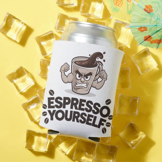Druk Jezelf Uit - Grappig Koffieliefhebber Design Blikjeskoeler (Insitu Zomer)