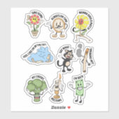 Druk jezelf uit in Kawaii! leuk personage Sticker (Vel)