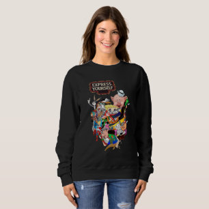 Druk Jezelf Uit Retro Cartoon Mashup Knuffel Sweat Trui