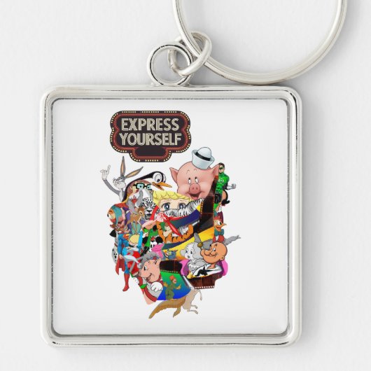 Druk Jezelf Uit Vintage Pop Art Sleutelhanger (Voorkant)