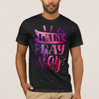 Druk Jezelf Uit - Word Wakker en Sla - Roze T-shirt