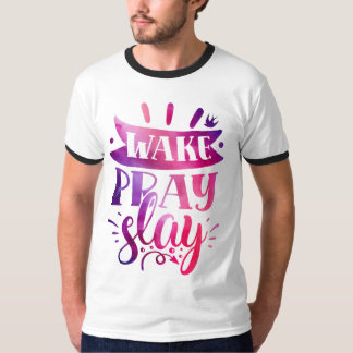 Druk Jezelf Uit - Word Wakker en Sla - Roze T-shirt