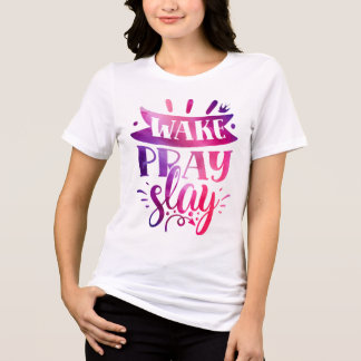 Druk Jezelf Uit - Word Wakker en Sla - Roze Tri-Blend Shirt