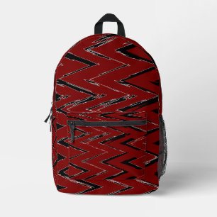 Druk Kunstzinnige Stijl Uit – Moderne Zigzag Rugza Bedrukte Rugzak