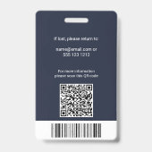 Druk Logo Foto QR Code Professionele Badge (Achterkant)