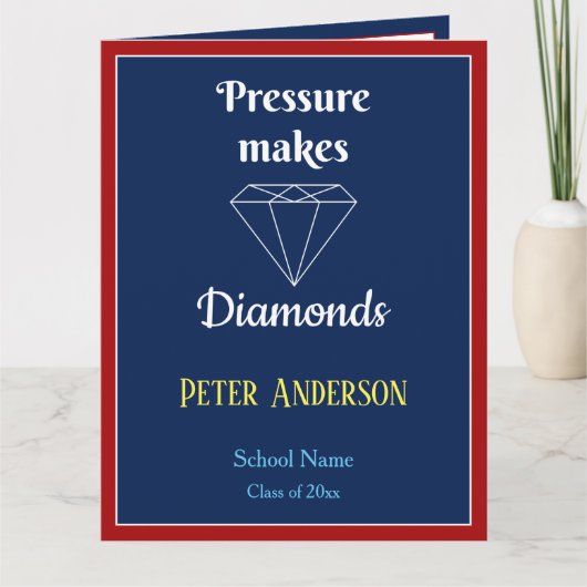 Druk maakt diamanten Afstuderen kaart (Voorkant)