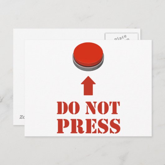 Druk niet op de rode Button Briefkaart (Voorkant / Achterkant)