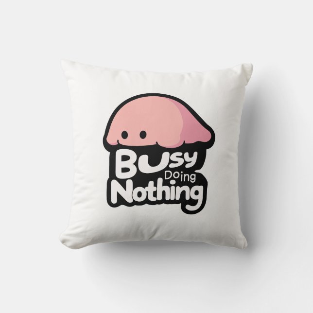 Druk Nietsdoen - Knuffel Roze Blob Kussen (Voorkant)