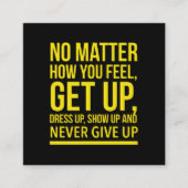 Druk omhoog en show omhoog inspirerend quote yello vierkante visitekaartje (Voorkant)