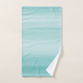 Druk op Abstracte Aqua Blue Waterverf #2 Bad Handdoek (Handdoek)