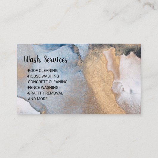 Druk op Abstracte marine en Gold Cleaning Visitekaartje (Achterkant)