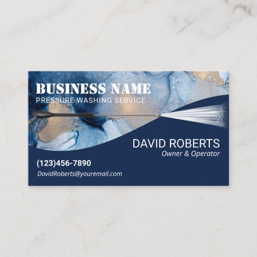 Druk op Abstracte marine en Gold Cleaning Visitekaartje (Voorkant)