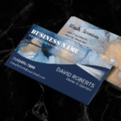 Druk op Abstracte marine en Gold Cleaning Visitekaartje