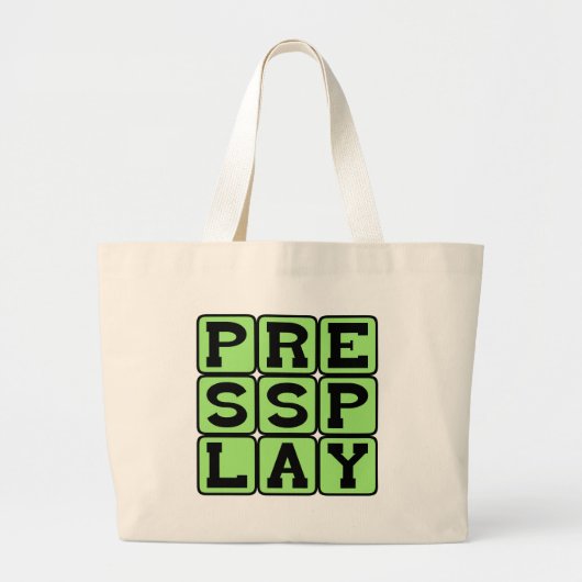 Druk op Afspelen, Start De Show Grote Tote Bag (Voorkant)