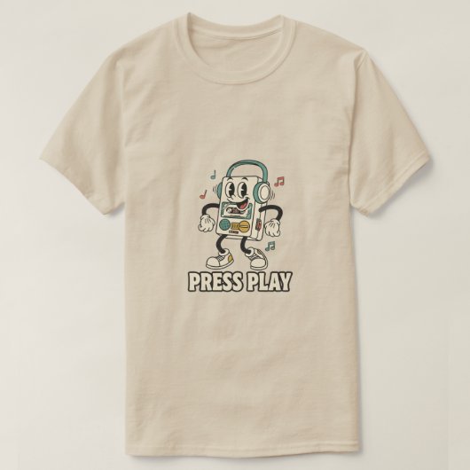Druk op Afspelen T-shirt (Design voorkant)