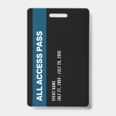 Druk op Al Access Pass Event Blue ID Badge (Achterkant)