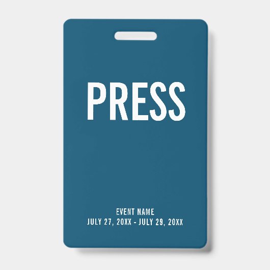 Druk op Al Access Pass Event Blue ID Badge (Voorzijde)
