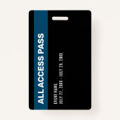 Druk op Al Access Pass Event Blue ID Badge (Achterkant)