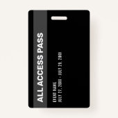 Druk op All Access Pass Red White Black ID Badge (Achterkant)