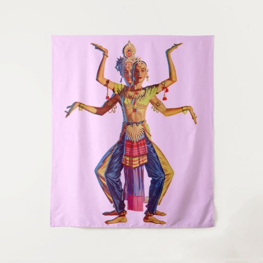 Druk op Balinese danseres Wandkleed (Voorkant)