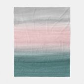 Druk op Blauwgroen zwarte grijze Waterverf Abstrac Fleece Deken (Voorkant)