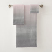 Druk op Blush Grey Waterverf Abstract #4 Bad Handdoek (Insitu)