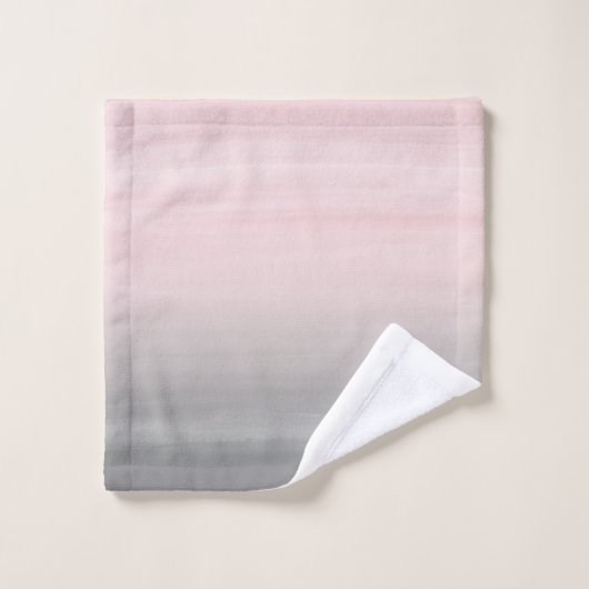 Druk op Blush Grey Waterverf Abstract #4 Bad Handdoek (Wasdoekje)