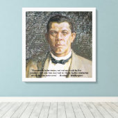 Druk op Booker T Washington & Success Quote Canvas (Insitu (Houten vloer))