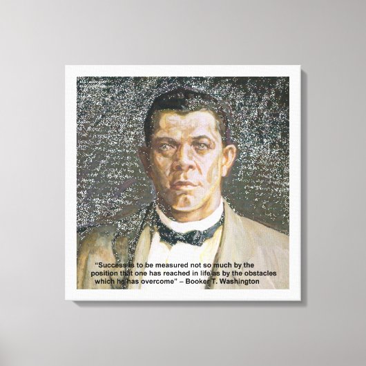 Druk op Booker T Washington & Success Quote Canvas (Voorkant)