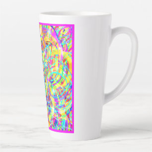 Druk op Bright Neon Patronen Latte Mok