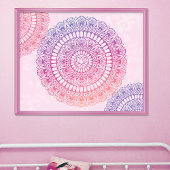 Druk op Bright Pastels Lotus Henna Mandala Poster
