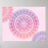 Druk op Bright Pastels Lotus Henna Mandala Poster (Voorkant)