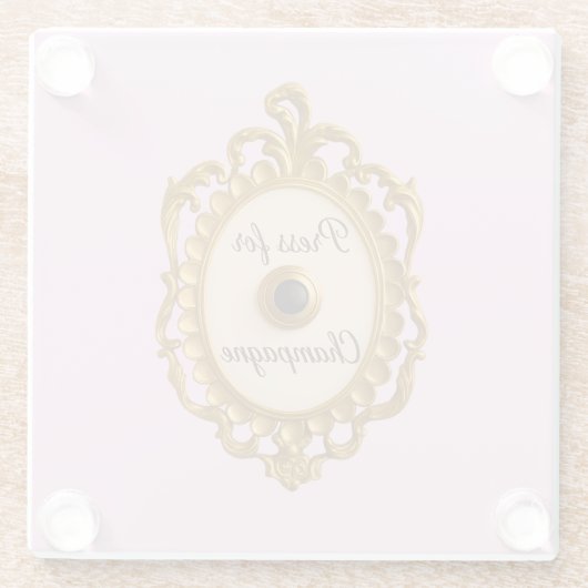 Druk op Champagne Bar Kar Veuve Coaster Glazen Onderzetter (Achterkant)