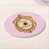 Druk op Champagne Bar Kar Veuve Coaster Ronde Kartonnen Onderzetter (Gebogen)