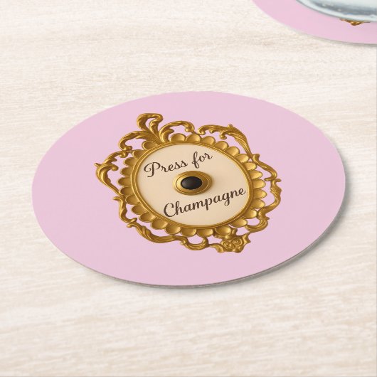 Druk op Champagne Bar Kar Veuve Coaster Ronde Kartonnen Onderzetter (Gebogen)