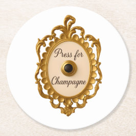 Druk op Champagne Bar Kar Veuve Coaster Ronde Kartonnen Onderzetter