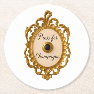 Druk op Champagne Bar Kar Veuve Coaster Ronde Kartonnen Onderzetter