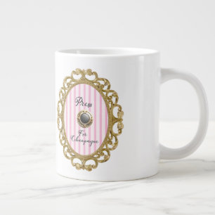 Druk op Champagne Roze Gouden Barok Luxe Frame Grote Koffiekop