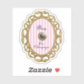 Druk op Champagne Roze Gouden Barok Luxe Frame Sticker (Vel)