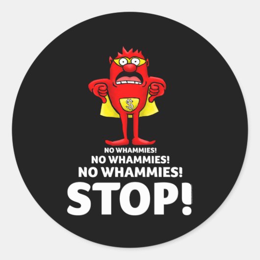 Druk op de knop No Whammies Stop Ronde Sticker (Voorkant)
