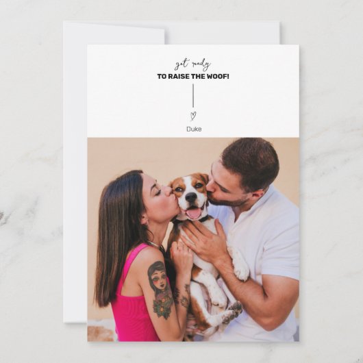 Druk op de Paws Button Save the Date Kaart (Achterkant)