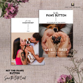 Druk op de Paws Button Save the Date Kaart
